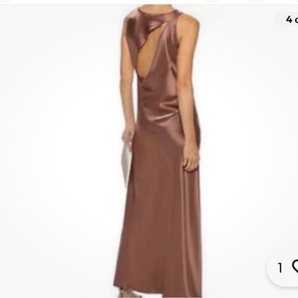 THEORY Minimal Slit Cut Out Back Slip Dress Gown